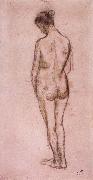 Camille Pissarro, Full-length standing nude of a woman from behind